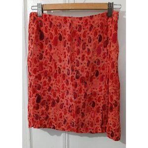 Bazar Christina Lacroix womens small paisley red orange mini skirt 100% viscose